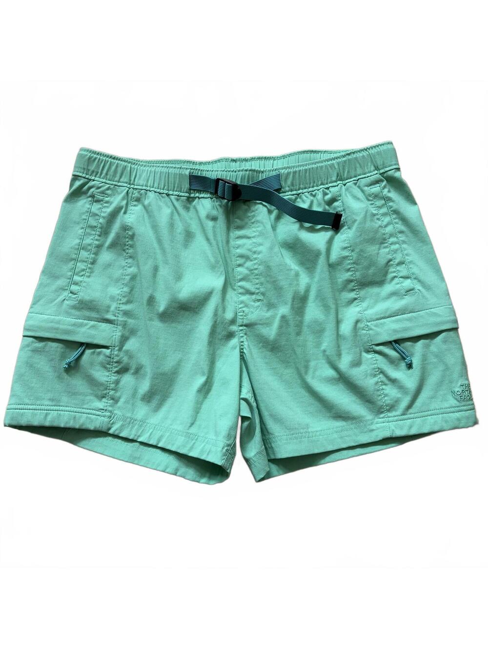 North Face Class V Belted Shorts Trail Outdoor Hiking Cargo Mint Men Size Large